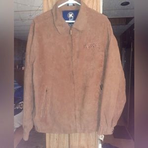 Vintage Harrah's faux suede bomber jacket
